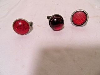 Bicycle Vintage 1 Red Glass Reflectors 2 Plastic