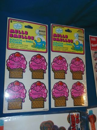 Vintage 80s Stickers - scratch sniff smelly mello smellos scented Christmas 2