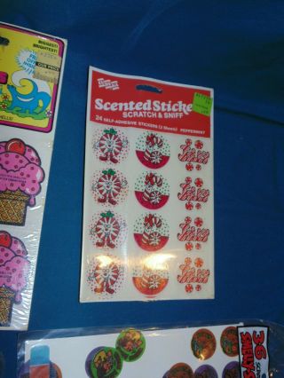 Vintage 80s Stickers - scratch sniff smelly mello smellos scented Christmas 3