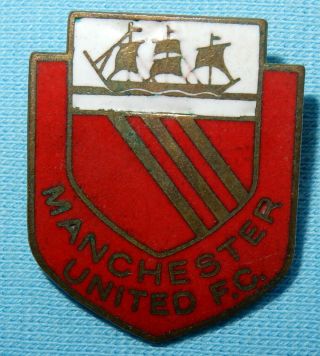 Vintage Manchester United Fc Football Club Enamel Pin Badge Man Utd