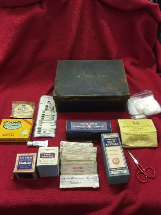 Vintage First Aid Kit,  Metal Emergency Case,  Johnson & Johnson