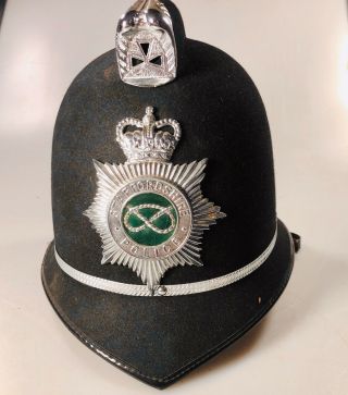 Vintage Brittish Police Helmet Hat Bobby Staffordshire County
