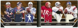 2008 Triple Threads Tom Brady Elway Peyton Manning Joe Montana 6x Jersey Book /9