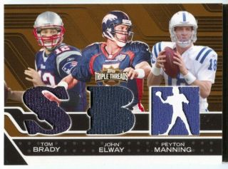 2008 Triple Threads Tom Brady Elway Peyton Manning Joe Montana 6x Jersey Book /9 2