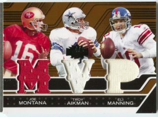 2008 Triple Threads Tom Brady Elway Peyton Manning Joe Montana 6x Jersey Book /9 3