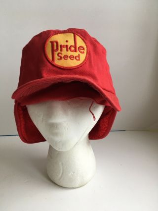 Vintage Pride Seed Patch Hat Cap Distressed Trucker Farmer Usa Hipster Ear Flap