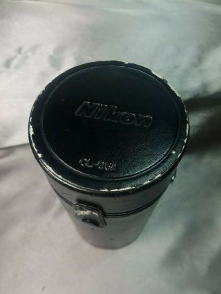Black Leather Vintage Nikon Cl - 35a Hard Lens Case Nikkor 180 F/2.  8,  80 - 200 F4.  5