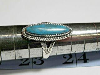 Vintage Sterling Silver Turquoise Southwest Design Ring Signed Jp Size 8