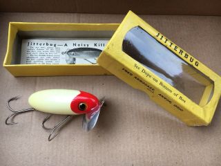 Vintage Fred Arbogast Jitterbug In Cellophane Box Fishing Lure