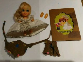 Liddle Kiddles Cinderiddle Storybook Doll Set Htf Slippers Rag Dress Booklet