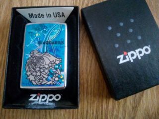 Zippo Lighter Windproof Zodiac Aquarius Design
