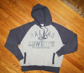 Dallas Cowboys Authentic Mens S Hoodie Sweatshirt Faded Logo Cool Blue Gray