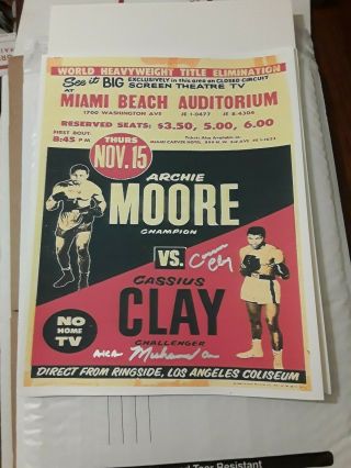 Rare Archie Moore Champ Vs.  Cassius Clay Signed In Person Cassius Clay And Ali