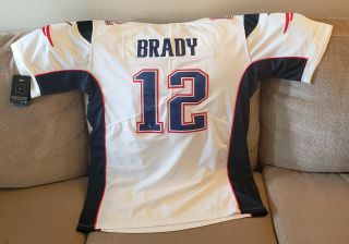 Tom Brady Autographed Football Jersey Hand Signed W/ Patriots White L Nwt