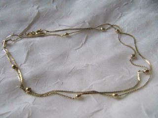Vintage Lovely Italy 14k Yellow Gold 18 " Long Chain Ball Necklace