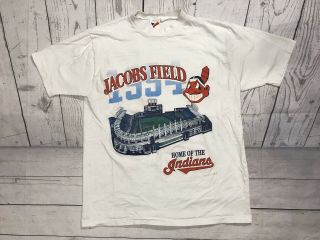 Vintage Cleveland Indians T Shirt Mens Large Medium 1994 Jacobs Field Mlb 90s