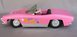 Vintage 1970 Topper Dawn Doll Pink Convertible Toy Car With Windshield
