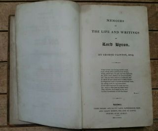 1825 Memoirs of The Life and Writings of Lord Byron by George Clinton B1 3