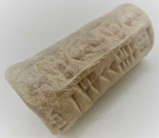 Circa 3000bce Ancient Near Eastern Clay Roll Tablet With Early Form Of Writing