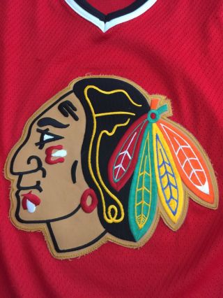 Vintage Throwback Red Chicago Blackhawks Men’s Ccm Maska L Nhl Hockey Jersey