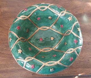 Fitz And Floyd Vintage Christmas Footed Bowl/ Candy Dish 1994 Christmas Tree.