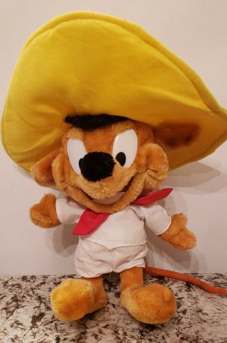Vintage 1990s Looney Tunes Speedy Gonzales Gonzalez Stuffed Animal Plush Doll