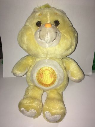 Vintage Care Bears Stuffed Plush Yellow 1983 Funshine Bear Kenner 13” Sunshine