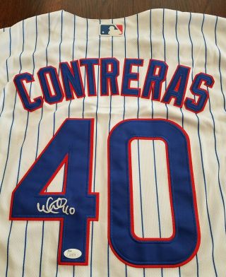 Willson Contreras Signed Jersey Jsa Auto Chicago Cubs 2016 World Series Champs