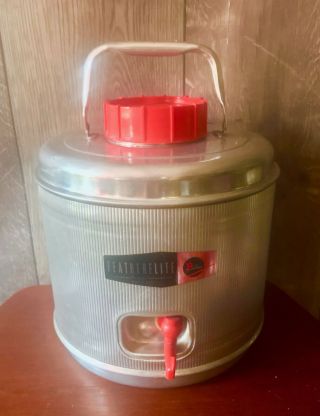 Vintage Featherlite By Poloron Aluminum Water Jug Cooler - 2 Gallons