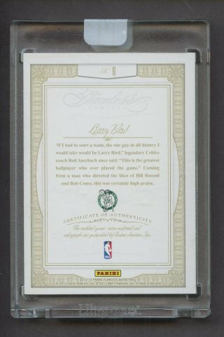 2012 - 13 Flawless Greats Ruby Greats Larry Bird Celtics Game Patch AUTO 4/15 2