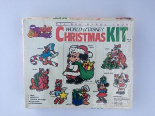 Vtg Makit Bakit World Of Disney Christmas Ornament Stained Glass Kit 1981