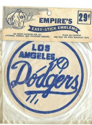 Vintage Empire Emblem Easy - Stick Press On Vintage Patch Los Angeles Dodgers 1960