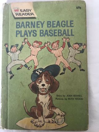 Vintage Wonder Books Easy Reader Barney Beagle Plays Baseball 1963
