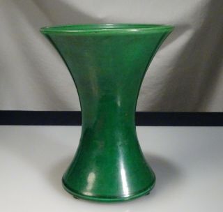 Vintage Japanese Awaji Green Glazed Pottery Vase - 57421