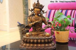 15 Buddhism Copper Bronze White Tara Guan Yin Kwan - Yin Bodhisattva Budda Statue
