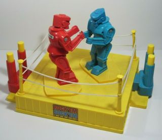 Rock Em Sock Em Robots 2001 Classic Vintage Boxing Toy Game Mattel Red Blue
