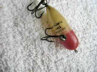 Rare Old Vintage Heddon Tiny Torpedo Topwater Prop Lure Lures RH Gold Eyes 3