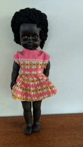 Vintage Black Doll,  1960s,  Hard Plastic,  Made In England.