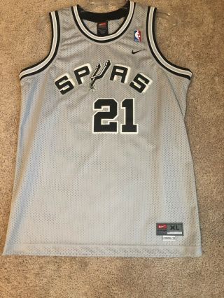 San Antonio Spurs Tim Duncan 21 Jersey Nike Size Xl Gray