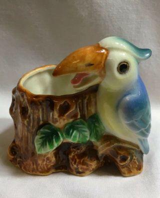 Vintage Made In Japan Toucan Bird Toothpick Holder
