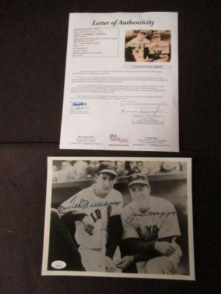 Ted Williams Joe Dimaggio Signed Auto Autograph 8x10 Photograph Jsa Loa Ph815