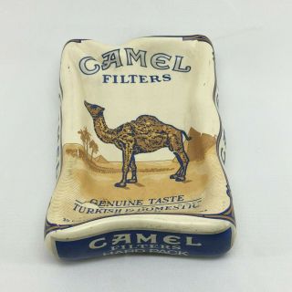 Vintage Camel Filters Hard Pack Large Ceramic Ashtray Cigars Cigarettes