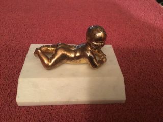 Vintage Baby Trophy With Marble Base