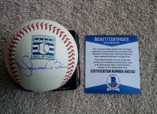 Yankees - Mariano Rivera Signed Hall Of Fame Logo Baseball Beckett H65743