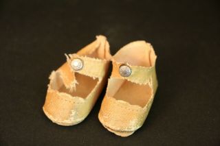 Vintage Ideal Shirley Temple Doll Shoes,  13 In Doll Shoes,  Center Snap Shoes