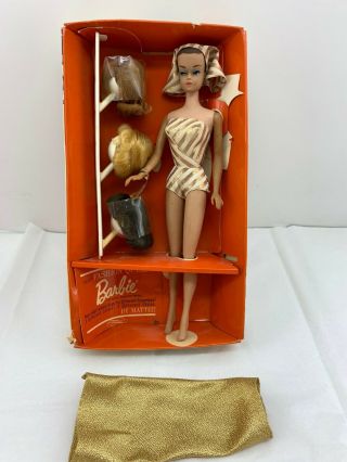 Vintage 1962 Mattel Barbie Fashion Queen Doll With Box Wigs Japan Flaws