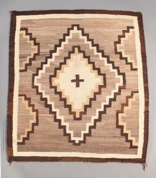 Antique Western Early 20thc Native American Navajo Indian Wool Rug,