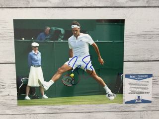 Roger Federer Signed Autographed 8x10 Photo Beckett Bas H