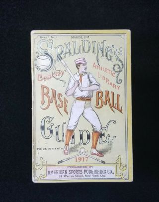1917 Spalding Guide Antique Baseball Official Athletic Library Vtg Book Vgex - Ex