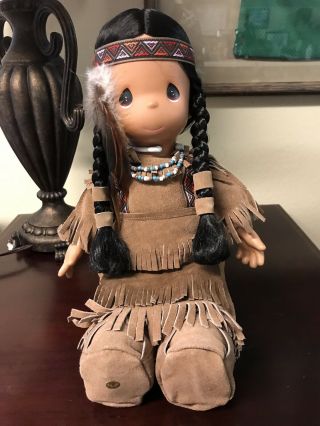 Precious Moments Doll Native American Indian Morning Star W/tag Stand 1994